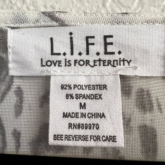 L.I.F.E. by Love Is For Eternity White & Gray Chiffon maxi Dress Sz Medium NWT - Picture 6 of 12